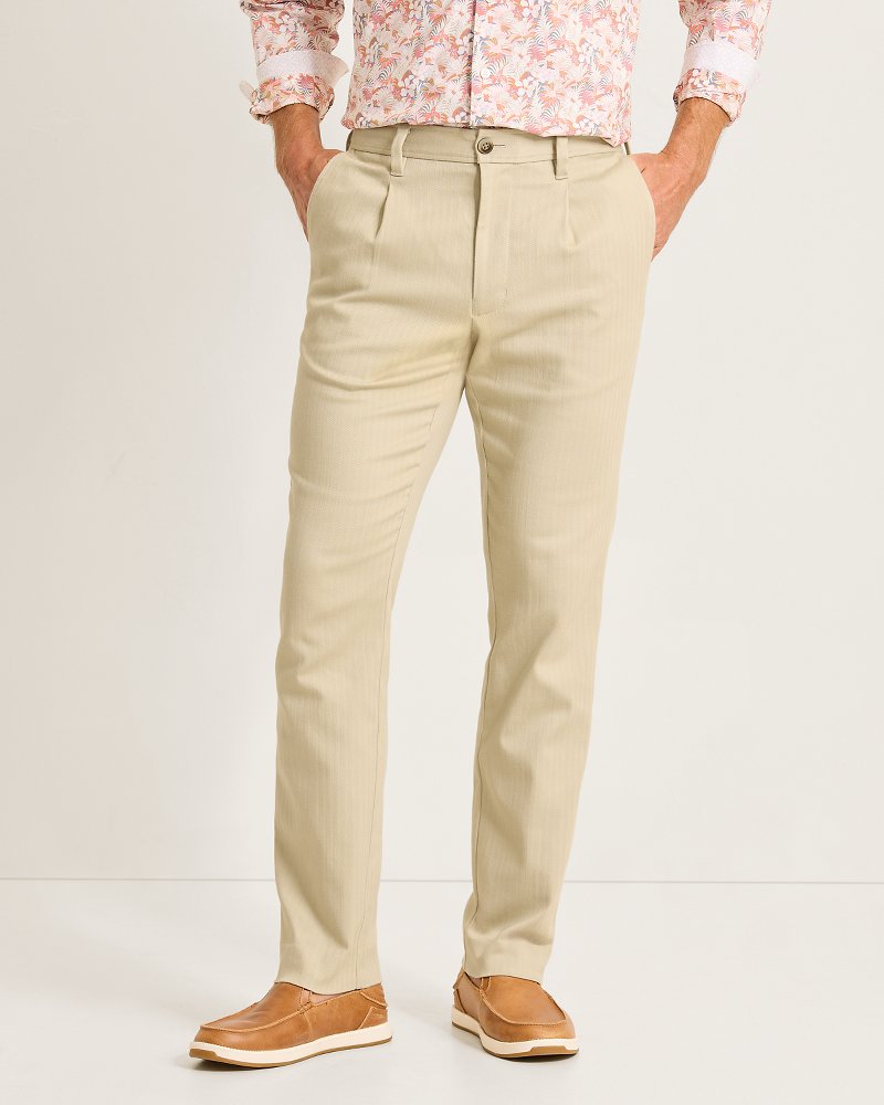 Bayview Herringbone Pants - Khaki Sands