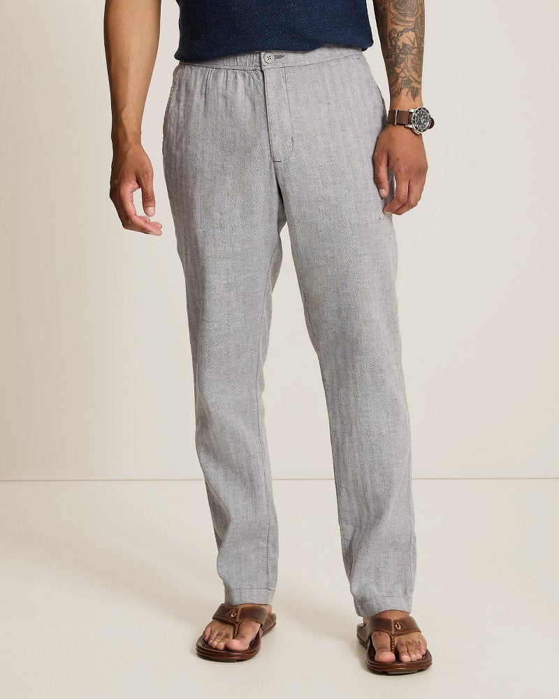 Beach Coast Stretch-Linen E-Waist Pants - Bala Shark