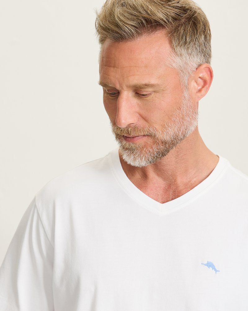New Bali Skyline V-Neck T-Shirt - White