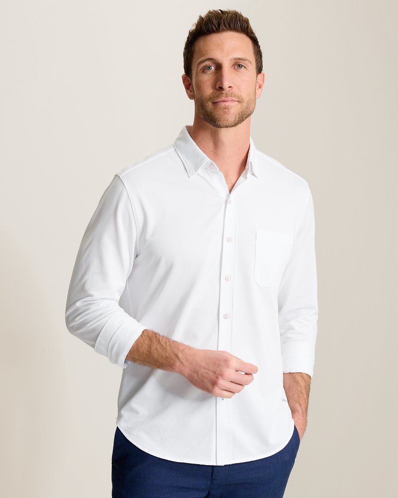 San Lucio Stretch Knit Shirt - White