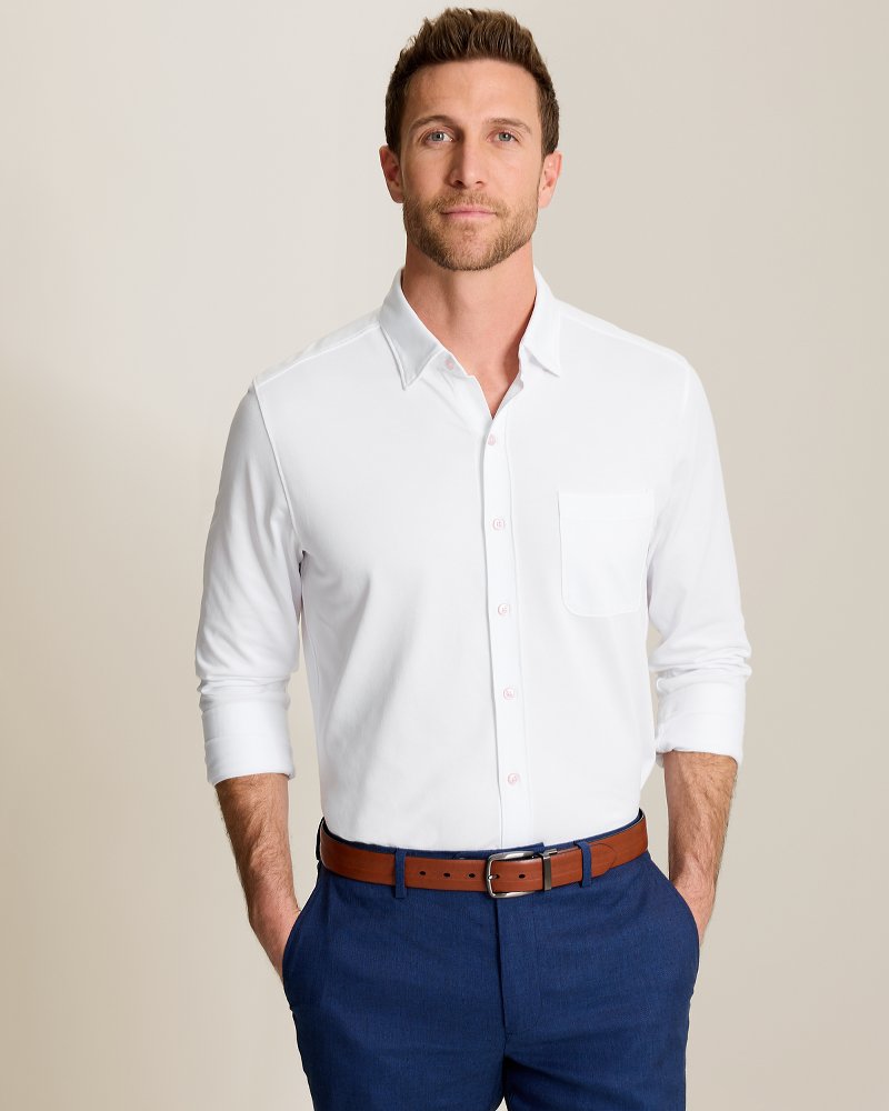 San Lucio Stretch Knit Shirt - White
