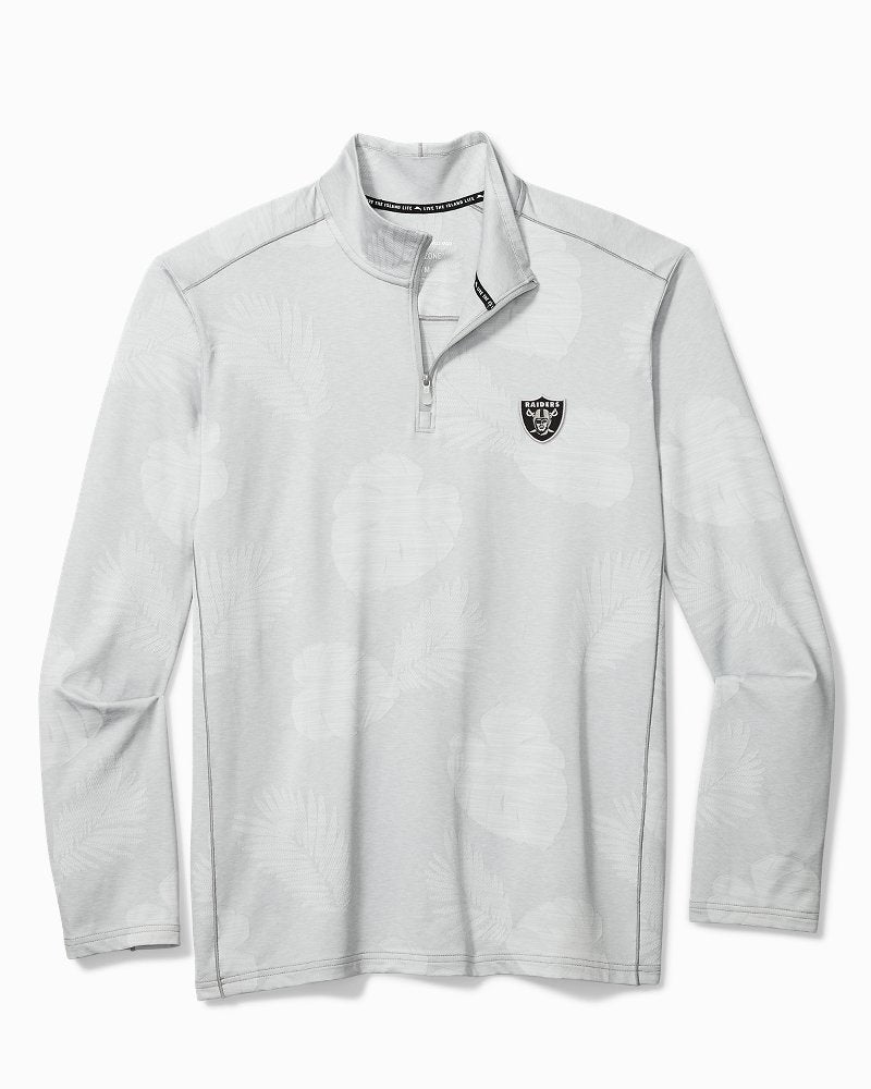 NFL Delray Frond Half-Zip IslandZone Sweatshirt - Raiderslt Grey A
