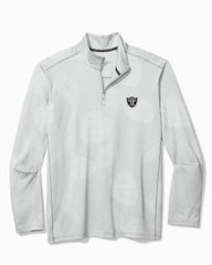 NFL Delray Frond Half-Zip IslandZone Sweatshirt - Raiderslt Grey A