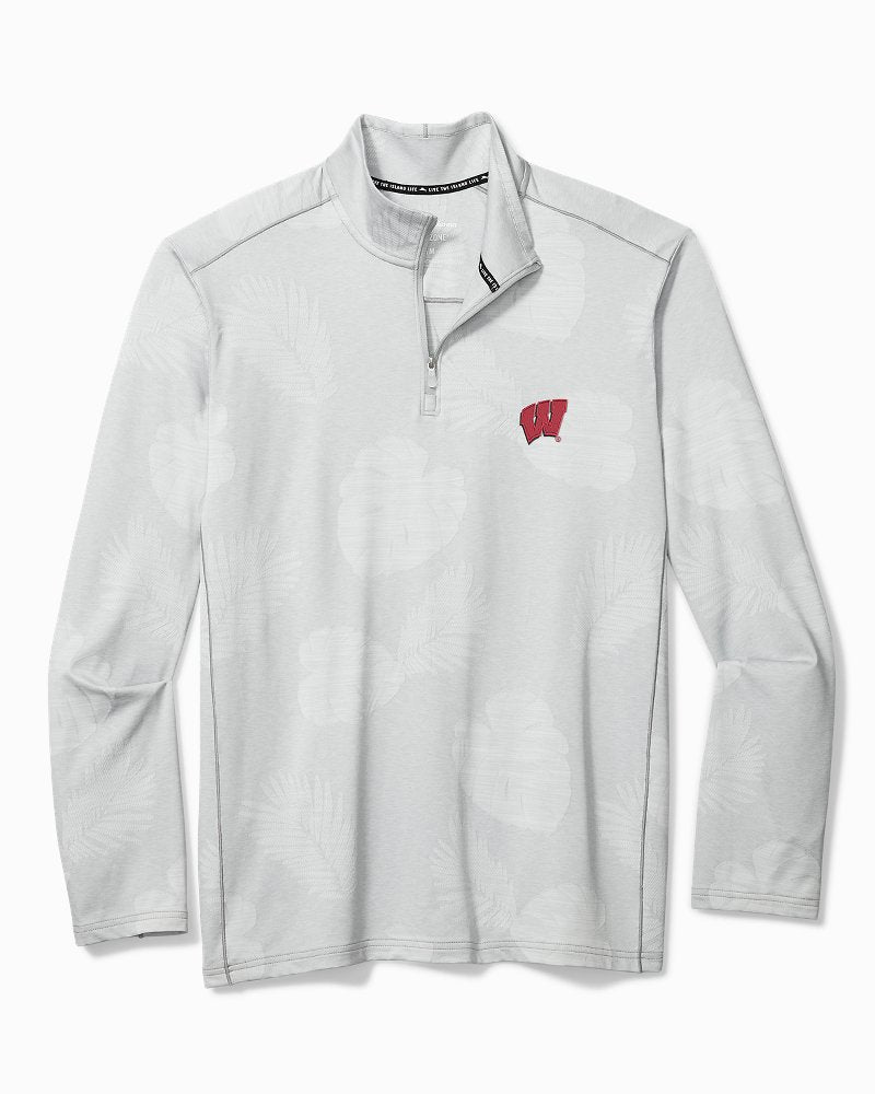 Collegiate Delray Frond Half-Zip IslandZone Sweatshirt - wisconsin