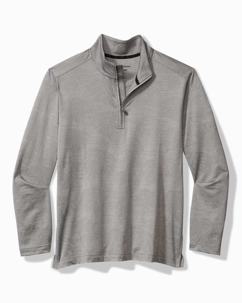 Monstera Fade IslandZone Half-Zip Sweatshirt - Ultimate Gray