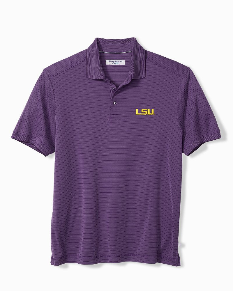 Collegiate Bay Stripe IslandZone Polo - LSU