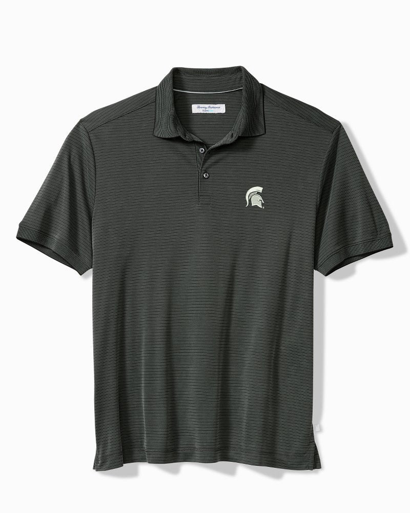 Collegiate Bay Stripe IslandZone Polo - michigan_state