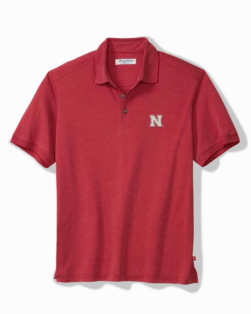 Collegiate Bay Stripe IslandZone Polo - nebraska
