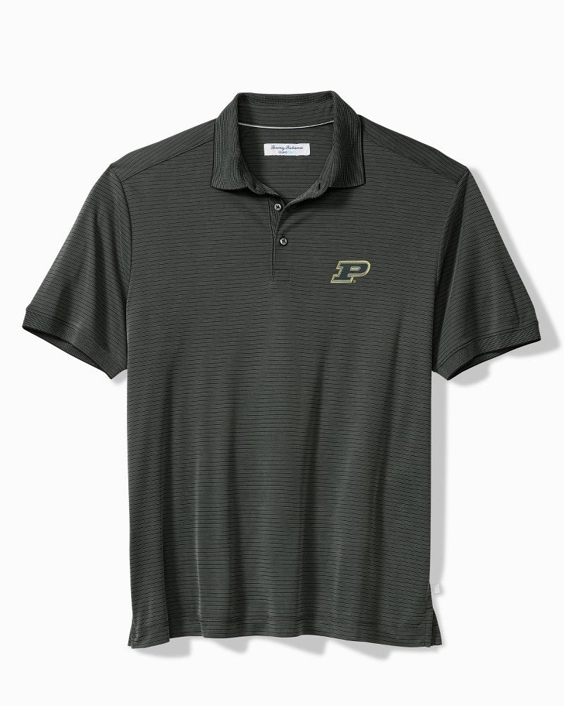 Collegiate Bay Stripe IslandZone Polo - Purdue