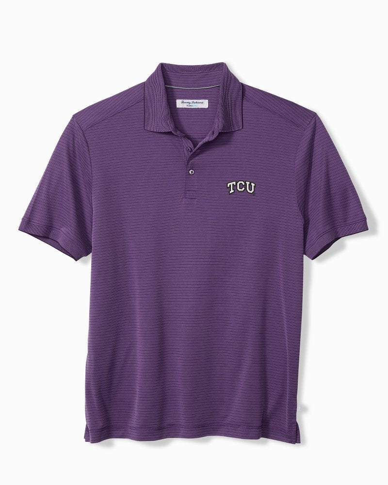 Collegiate Bay Stripe IslandZone Polo - TCU