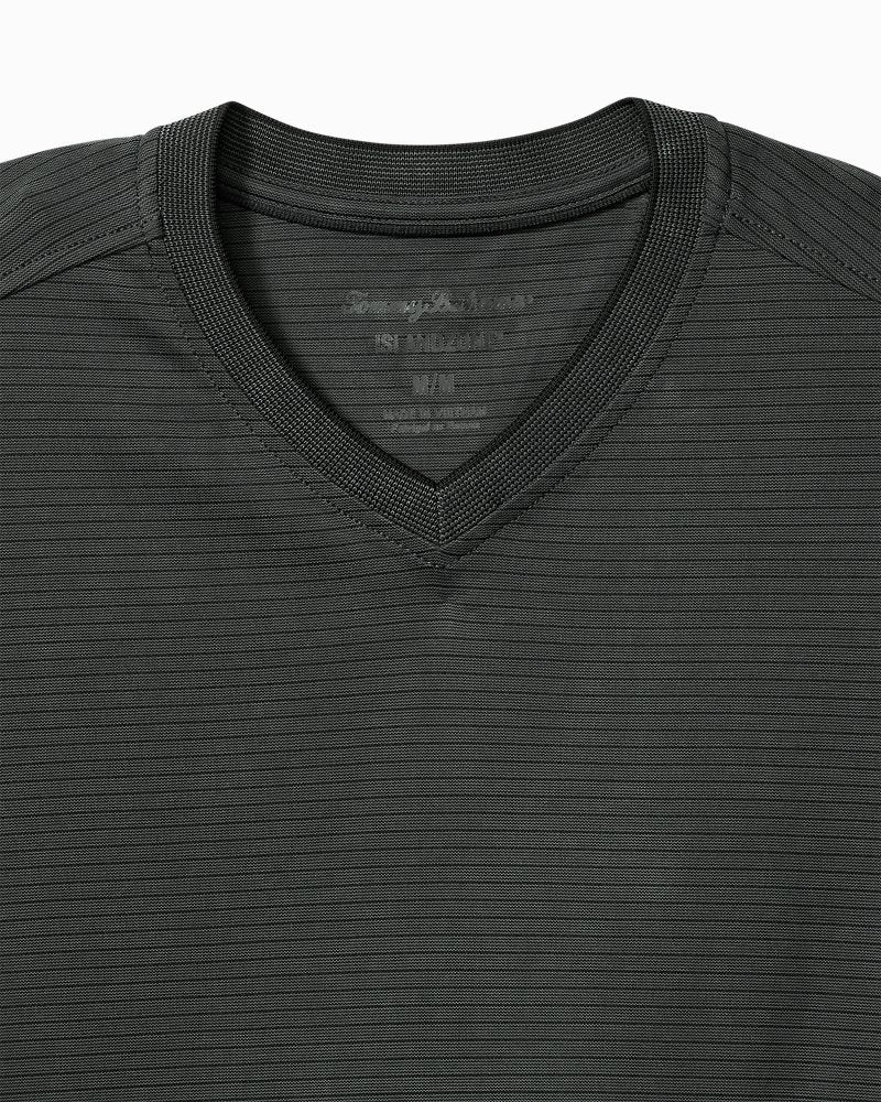 Bay Stripe V-Neck IslandZone T-Shirt - Coal
