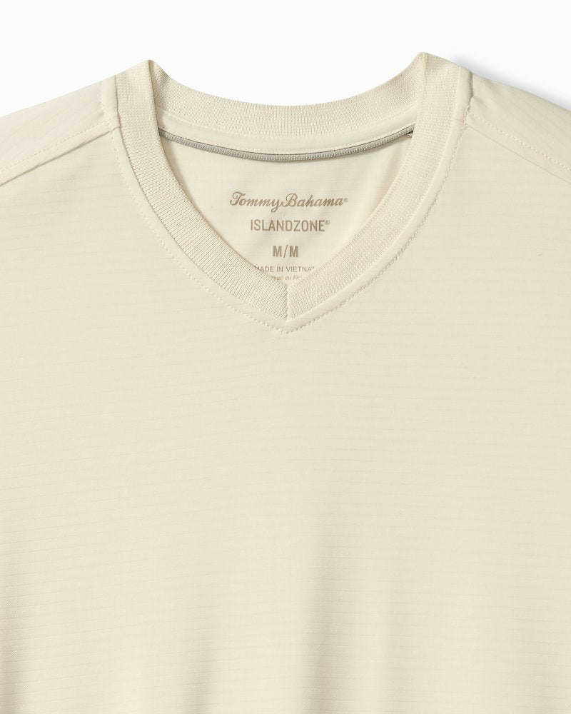 Bay Stripe V-Neck IslandZone T-Shirt - Vanilla Ice