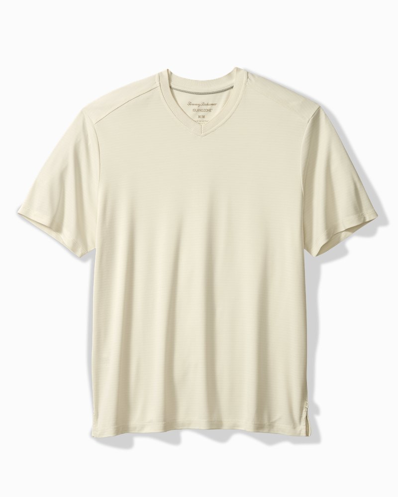 Bay Stripe V-Neck IslandZone T-Shirt - Vanilla Ice