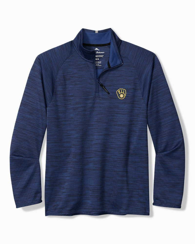 MLB Palm Pro Half-Zip IslandZone Sweatshirt - milwaukee_brewers