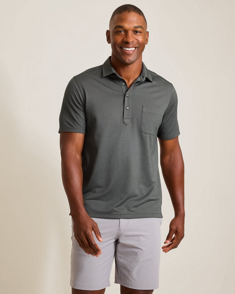 San Lucio Stretch Knit Polo - Coal