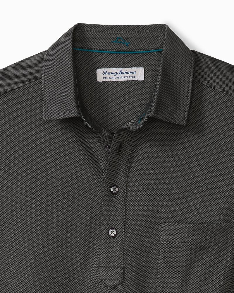 San Lucio Stretch Knit Polo - Coal