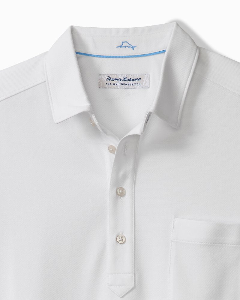 San Lucio Stretch Knit Polo - White