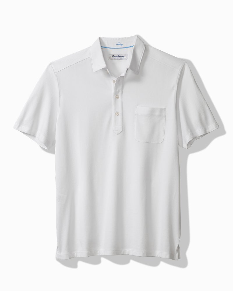 San Lucio Stretch Knit Polo - White