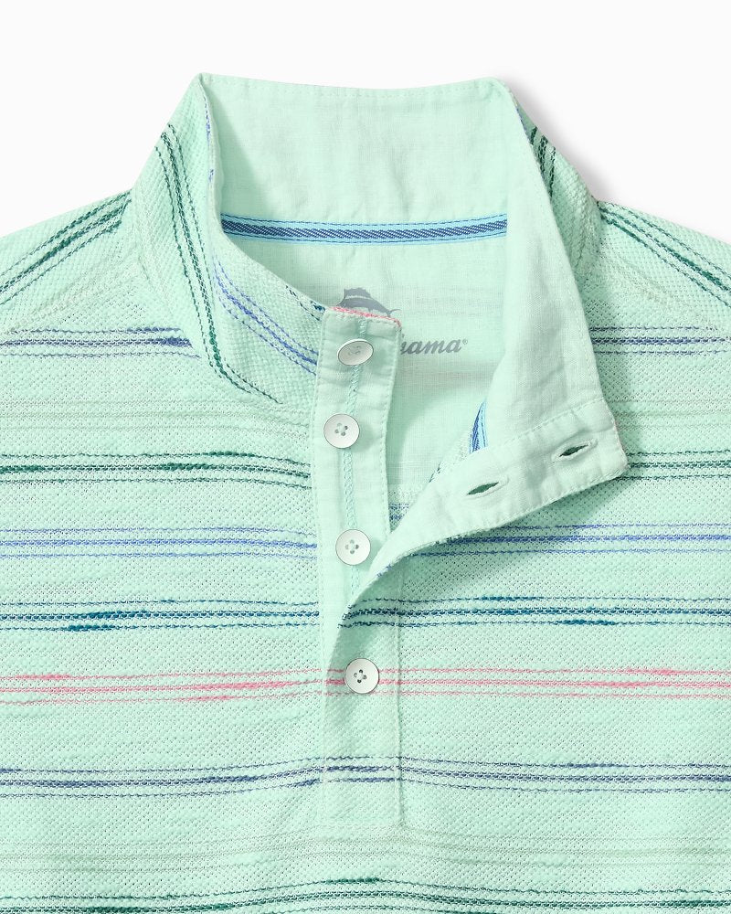 Minori Sands Button-Mock Sweatshirt - Pale Opal