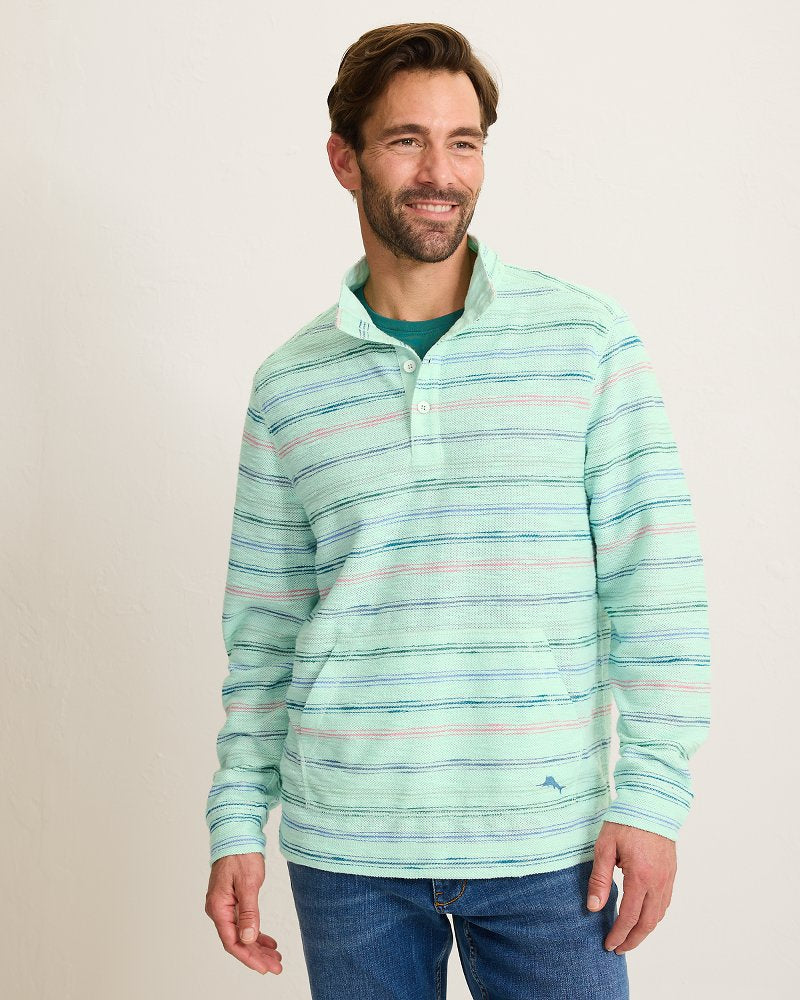 Minori Sands Button-Mock Sweatshirt - Pale Opal
