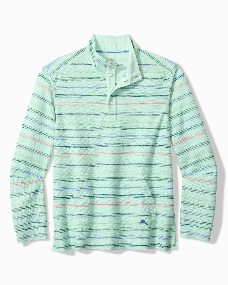 Minori Sands Button-Mock Sweatshirt - Pale Opal