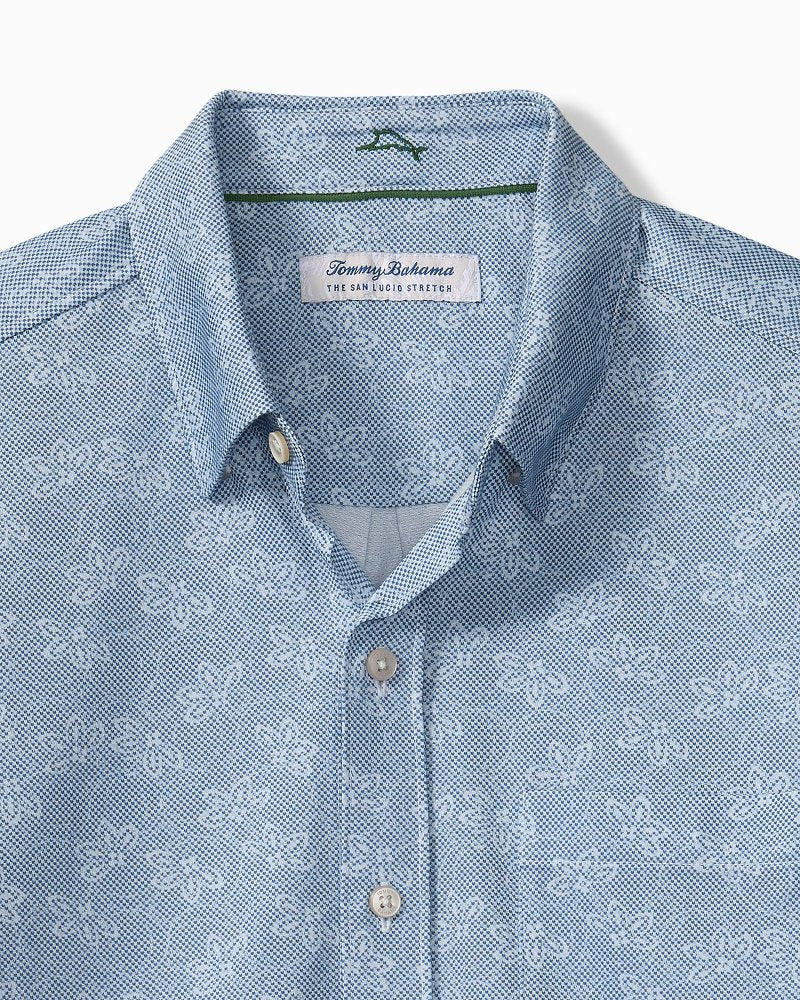 San Lucio Lotus Stretch Knit Shirt - Stellar Sapphire