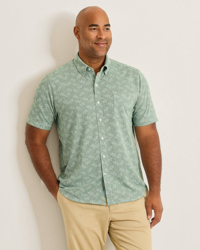 San Lucio Lotus Stretch Knit Shirt - Highland Green