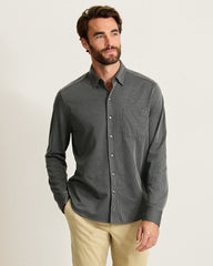 San Lucio Sol Stripe Stretch Knit Shirt - Coal