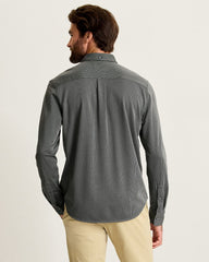 San Lucio Sol Stripe Stretch Knit Shirt - Coal