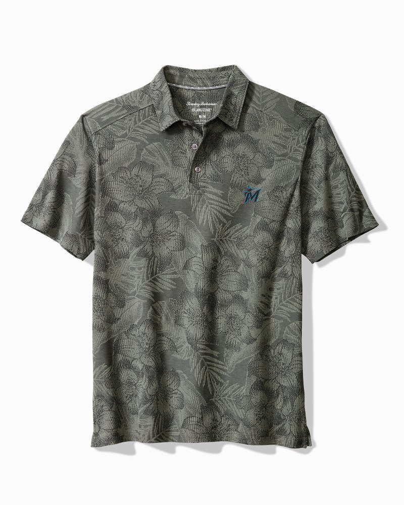 MLB Palm Fresco Hibiscus IslandZone Polo - miami_marlins