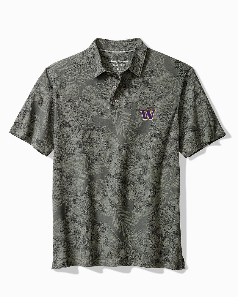 Collegiate Palm Fresco Hibiscus IslandZone Polo - washington