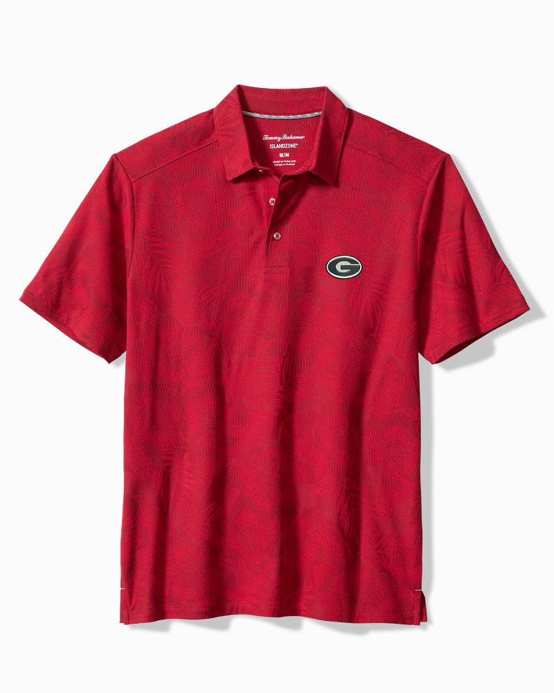 Collegiate Palm Fresco Hibiscus IslandZone Polo - Georgia