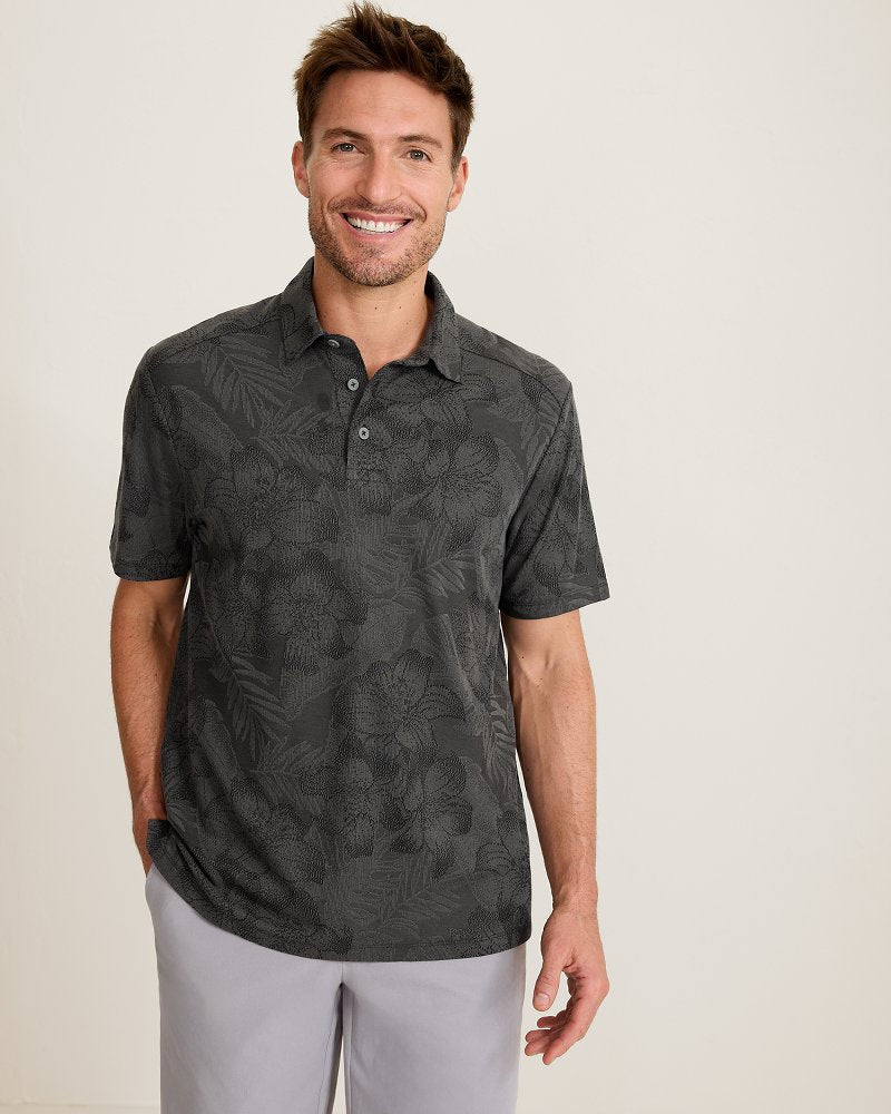 Palm Fresco Hibiscus IslandZone Polo - Coal