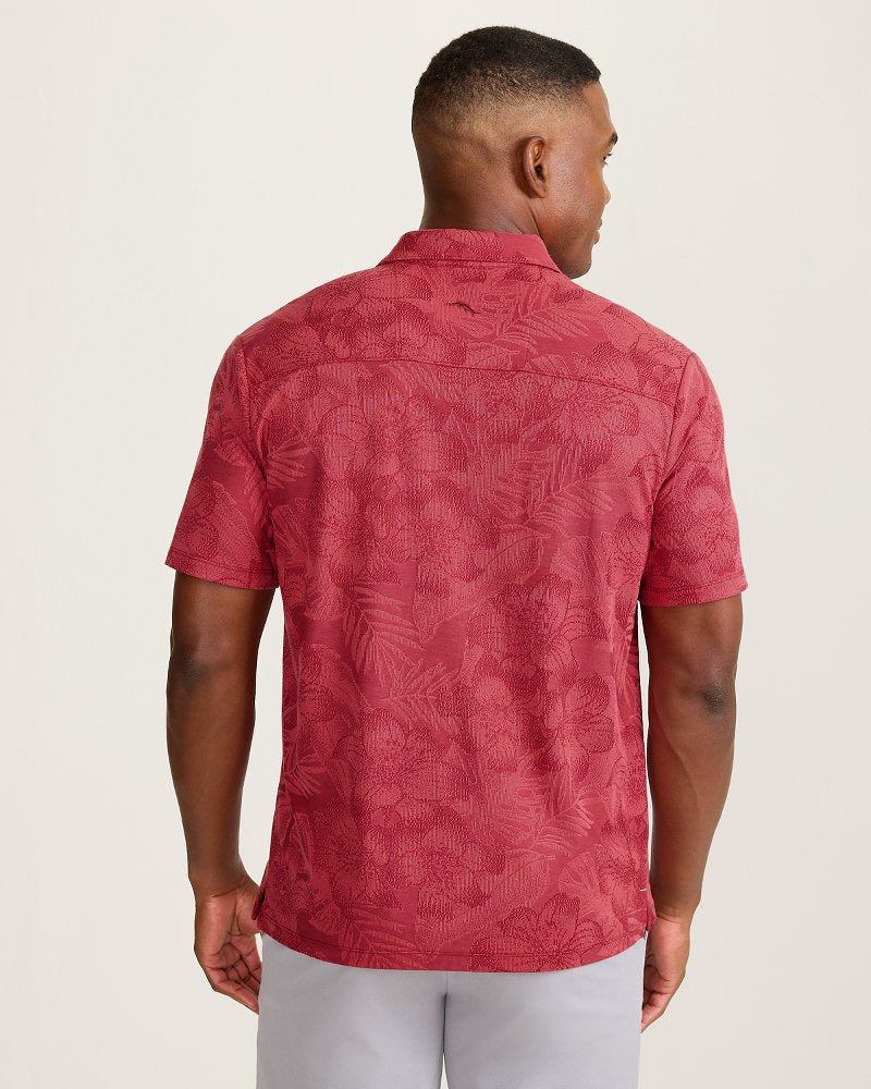 Palm Fresco Hibiscus IslandZone Polo - Dark Sangria