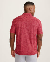 Palm Fresco Hibiscus IslandZone Polo - Dark Sangria