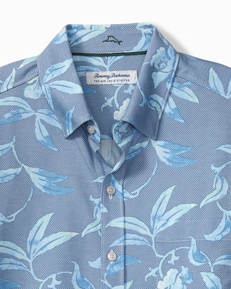 San Lucio Gardenia Stretch Knit Shirt - Jodhpur Blue