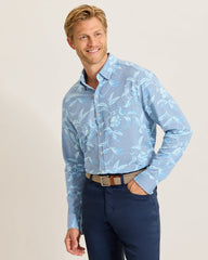 San Lucio Gardenia Stretch Knit Shirt - Jodhpur Blue