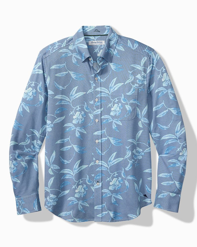 San Lucio Gardenia Stretch Knit Shirt - Jodhpur Blue