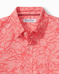 San Lucio Tides Flora Stretch Knit Shirt - Pure Coral