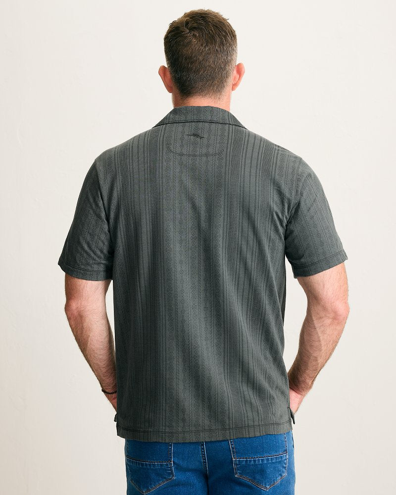 Palm Fresco Beach Border IslandZone® Camp Shirt - Coal