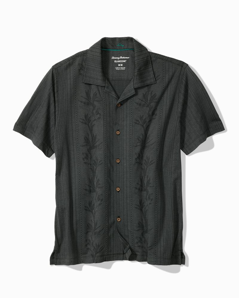 Palm Fresco Beach Border IslandZone® Camp Shirt - Coal