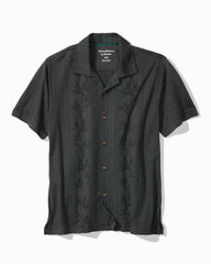Palm Fresco Beach Border IslandZone® Camp Shirt - Coal