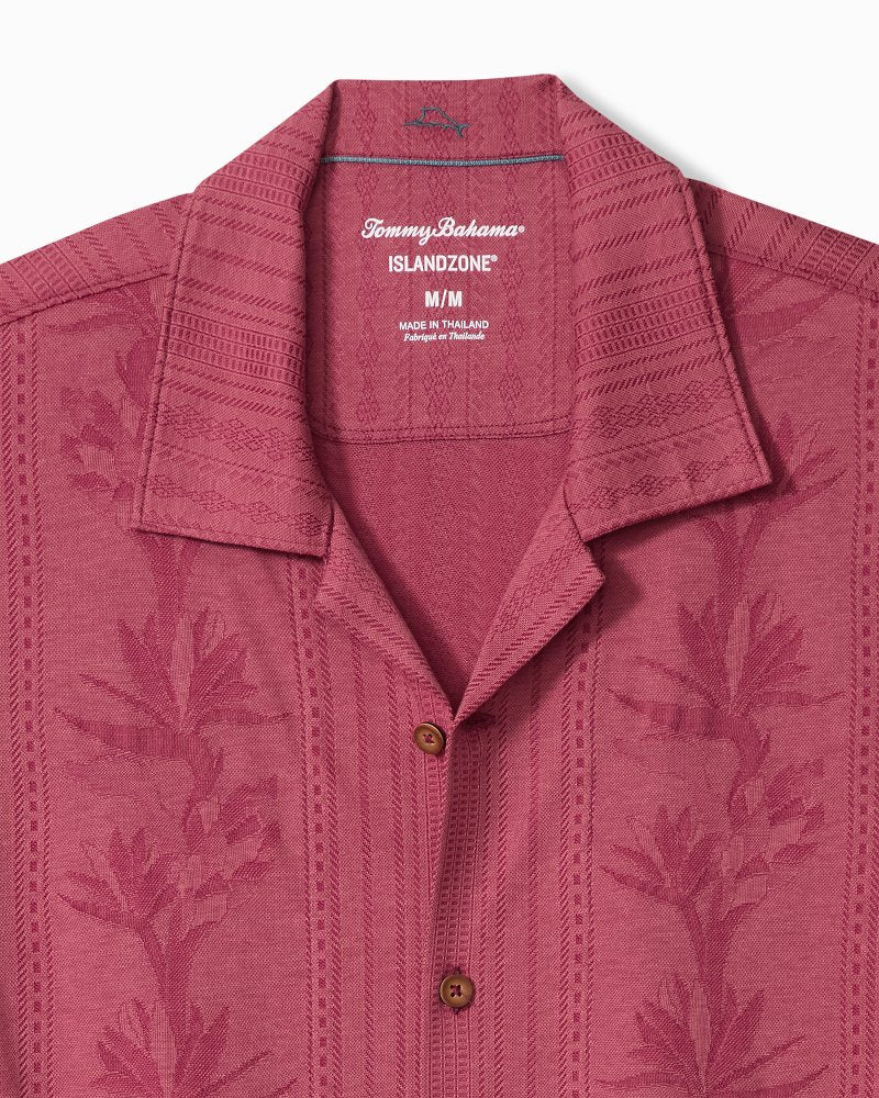 Palm Fresco Beach Border IslandZone® Camp Shirt - China Berry