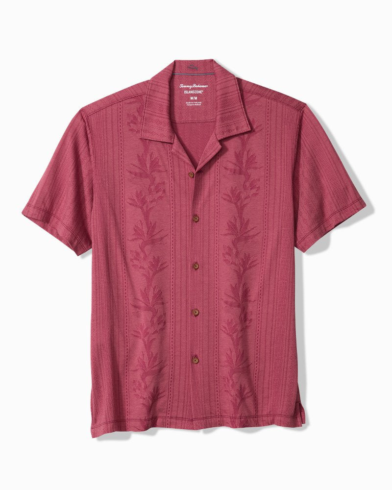 Palm Fresco Beach Border IslandZone® Camp Shirt - China Berry