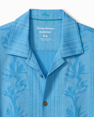 Palm Fresco Beach Border IslandZone® Camp Shirt - Campanula