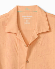 Palm Fresco Beach Border IslandZone® Camp Shirt - Peach Parrot