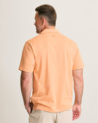 Palm Fresco Beach Border IslandZone® Camp Shirt - Peach Parrot