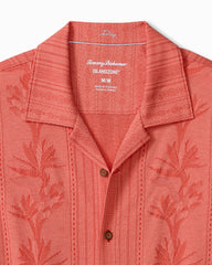 Palm Fresco Beach Border IslandZone® Camp Shirt - Spiced Crimson