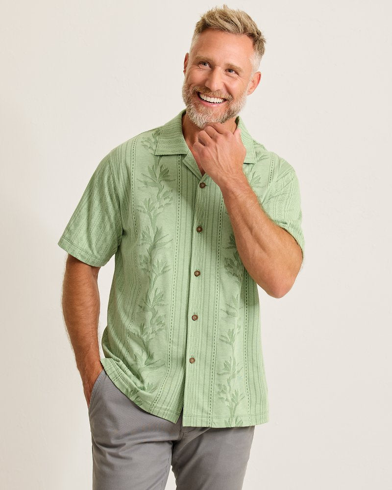 Palm Fresco Beach Border IslandZone® Camp Shirt - Elm
