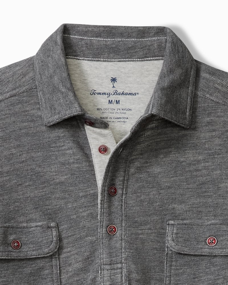 Penn Cove Long-Sleeve Polo - Charcoal Heather